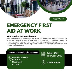 Friday 13th Febuary 2026 - Emergency First Aid At Work