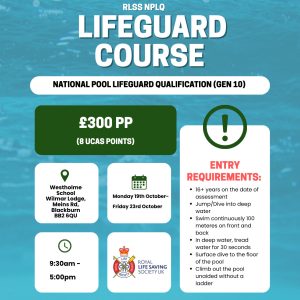 Mon 19th - Fri 22nd Oct 2026 - Lifeguard Course